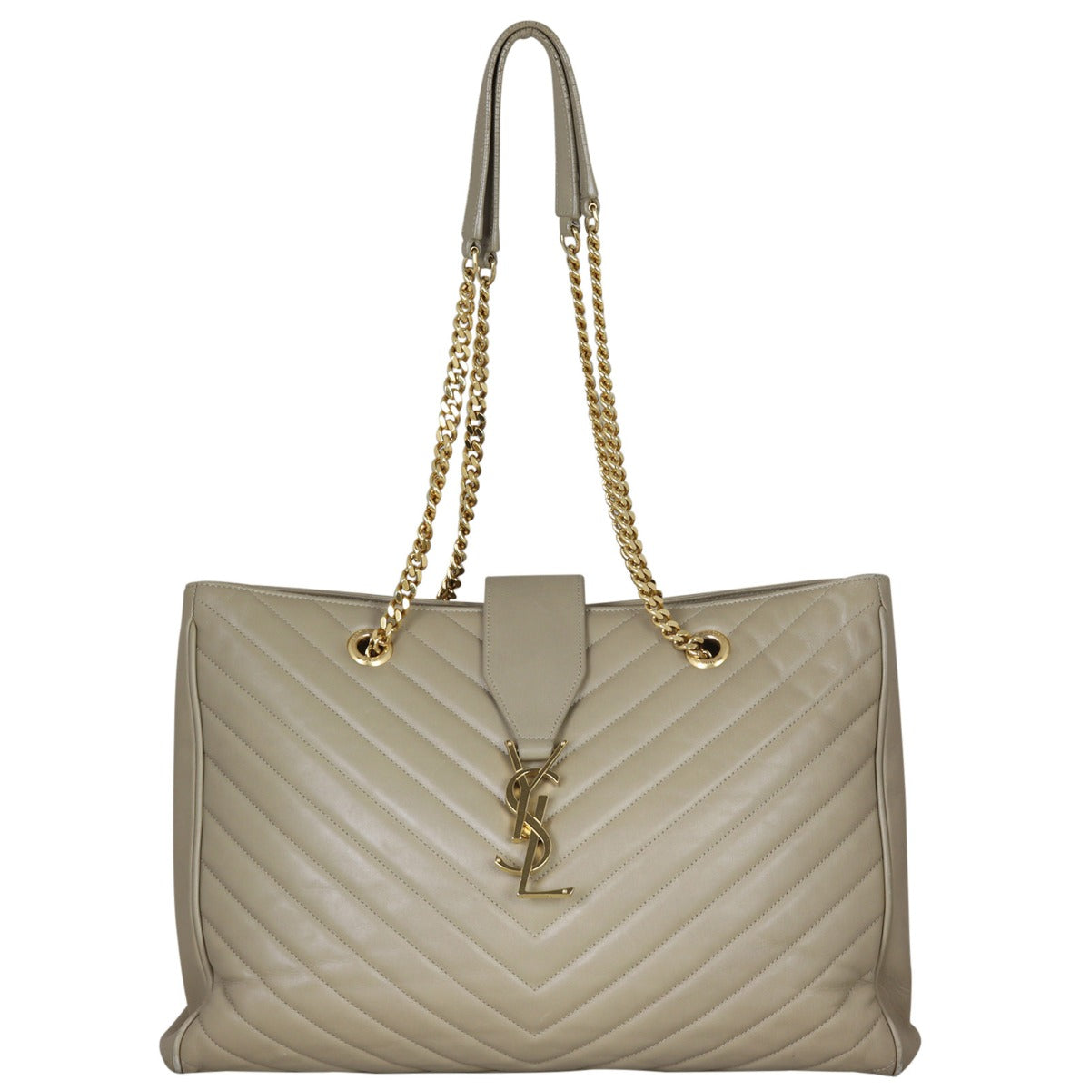 Saint Laurent Chevron Shopping Tote