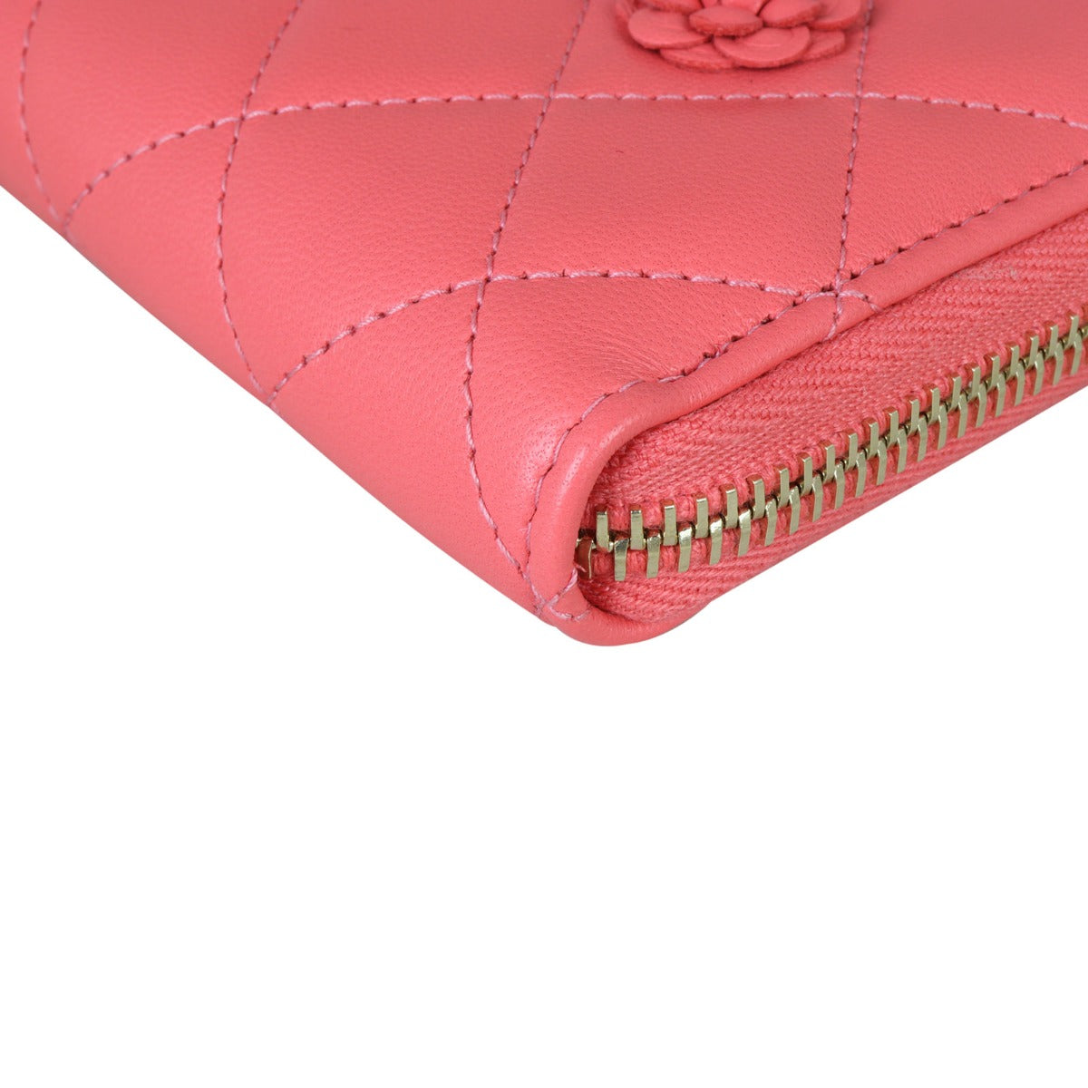 Chanel Camellia Zip Around Wallet | Pink