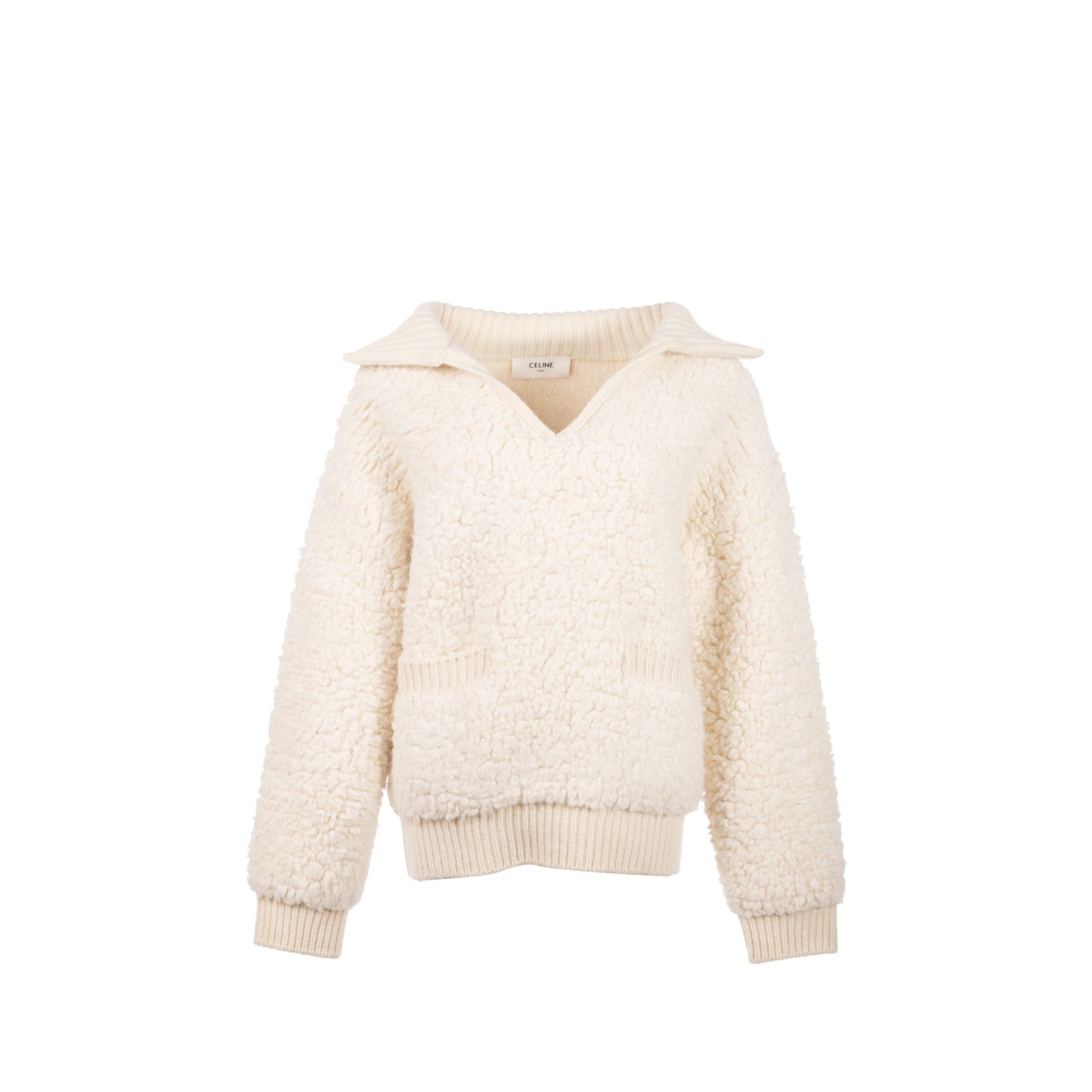 Celine size sweater Laine/Alpaga/Soie White