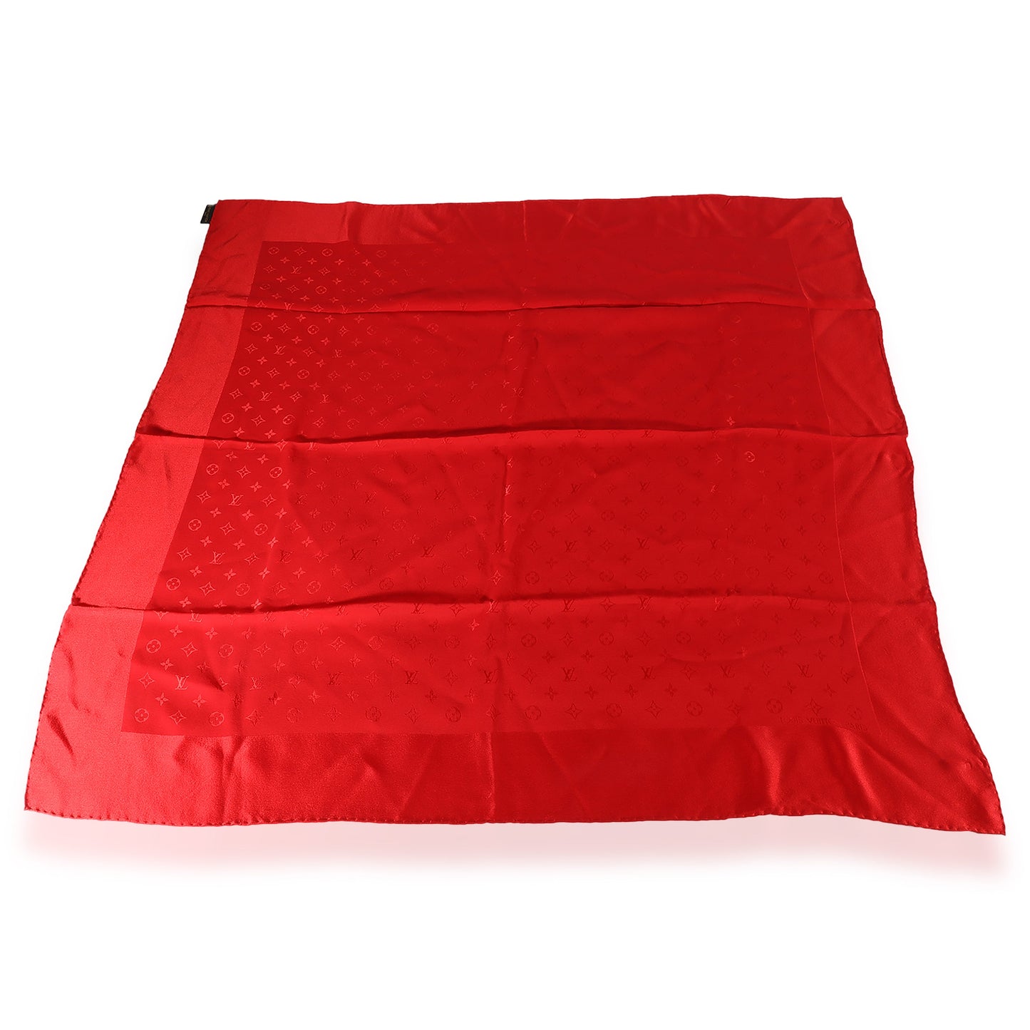 Louis Vuitton Louis Vuitton Red Silk Monogram Scarf