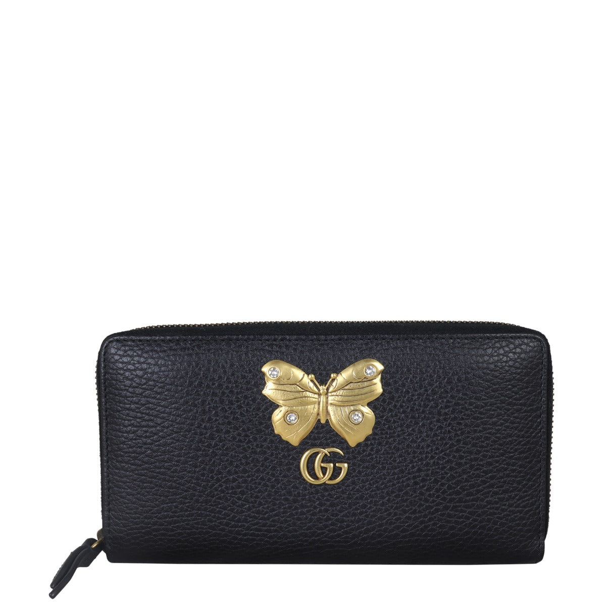 Gucci Butterfly Farfalla Zip Around Continental Wallet