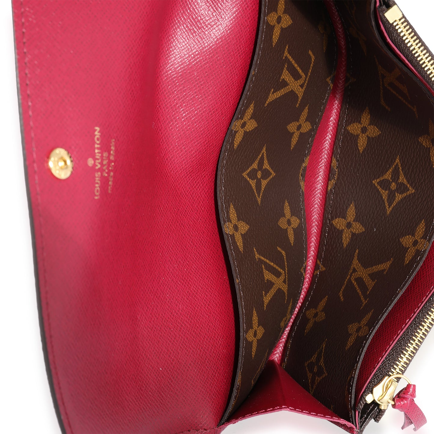 Louis Vuitton Louis Vuitton Monogram Canvas & Fuchsia Emilie Wallet
