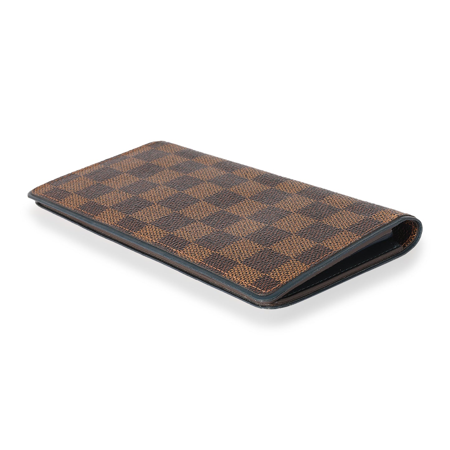 Louis Vuitton Louis Vuitton Damier Ebene and Blue Leather Wallet