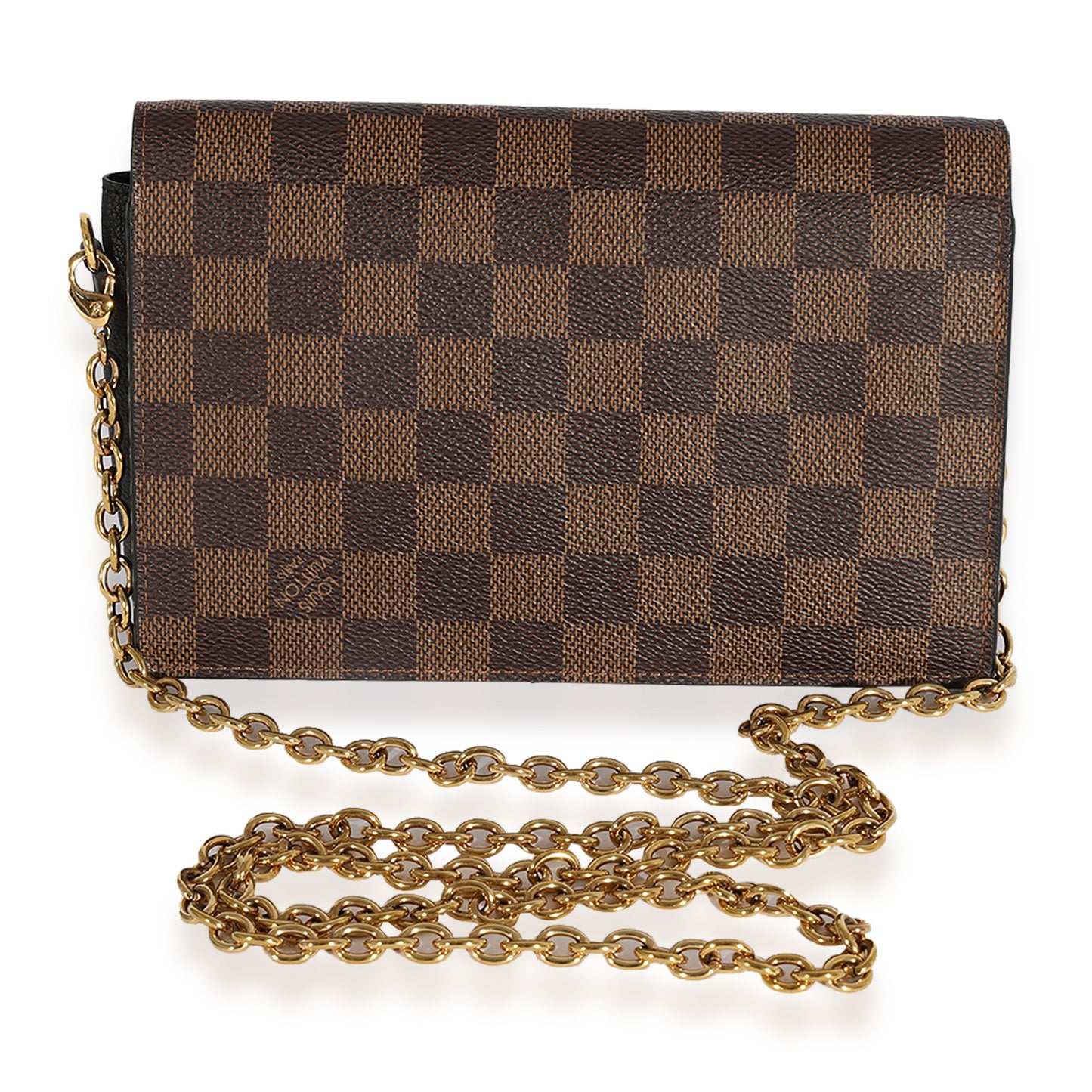 Louis Vuitton Louis Vuitton Damier Ebene Canvas & Black Cowhide Vavin Chain Wallet