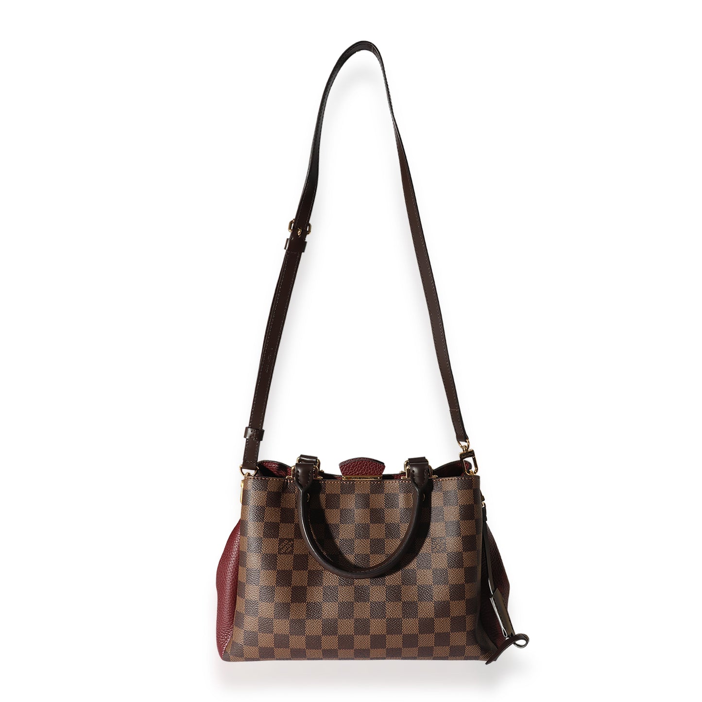 Louis Vuitton Louis Vuitton Damier Ebene Canvas & Bordeaux Leather Brittany