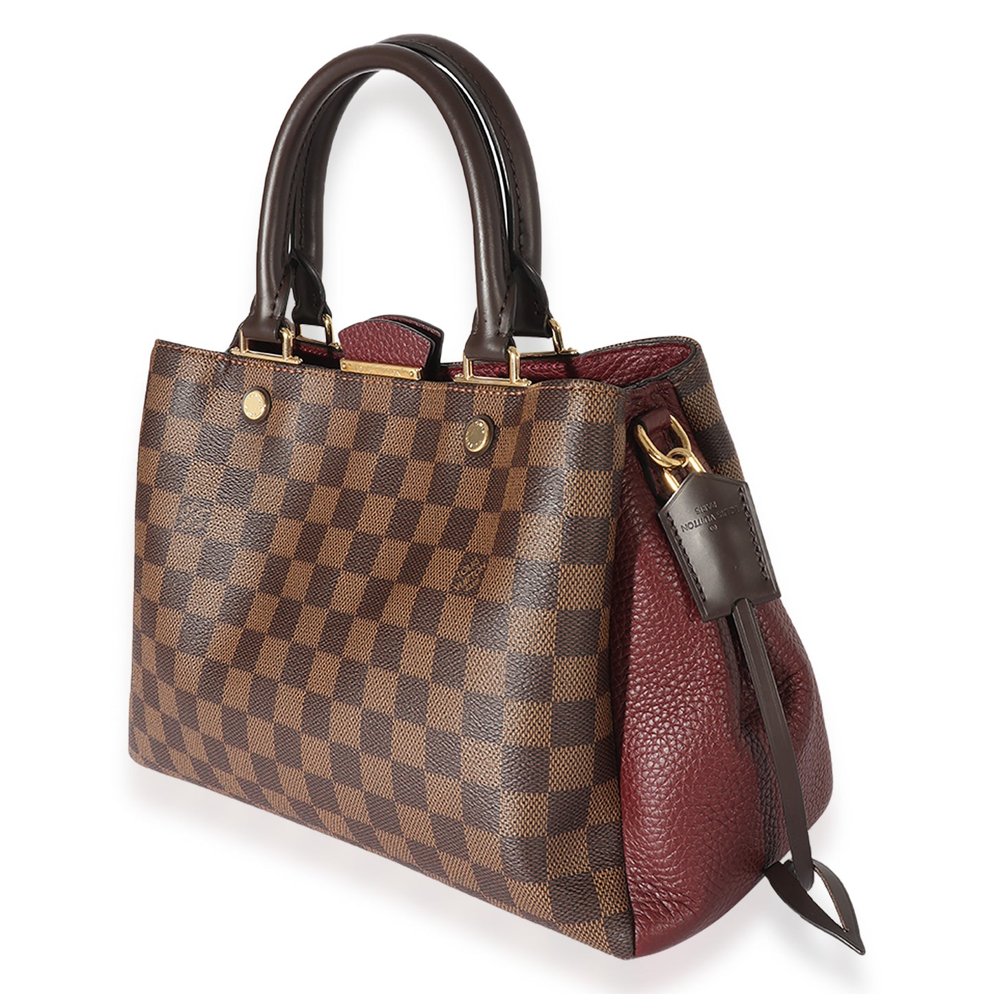 Louis Vuitton Louis Vuitton Damier Ebene Canvas & Bordeaux Leather Brittany