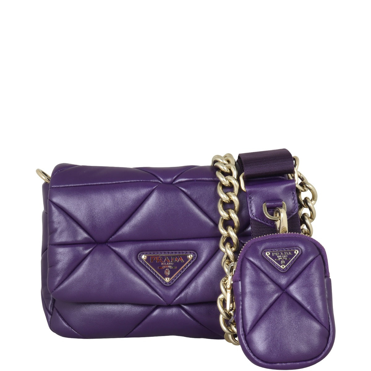 Prada System Padded Nappa Patchwork Shoulder Bag Medium