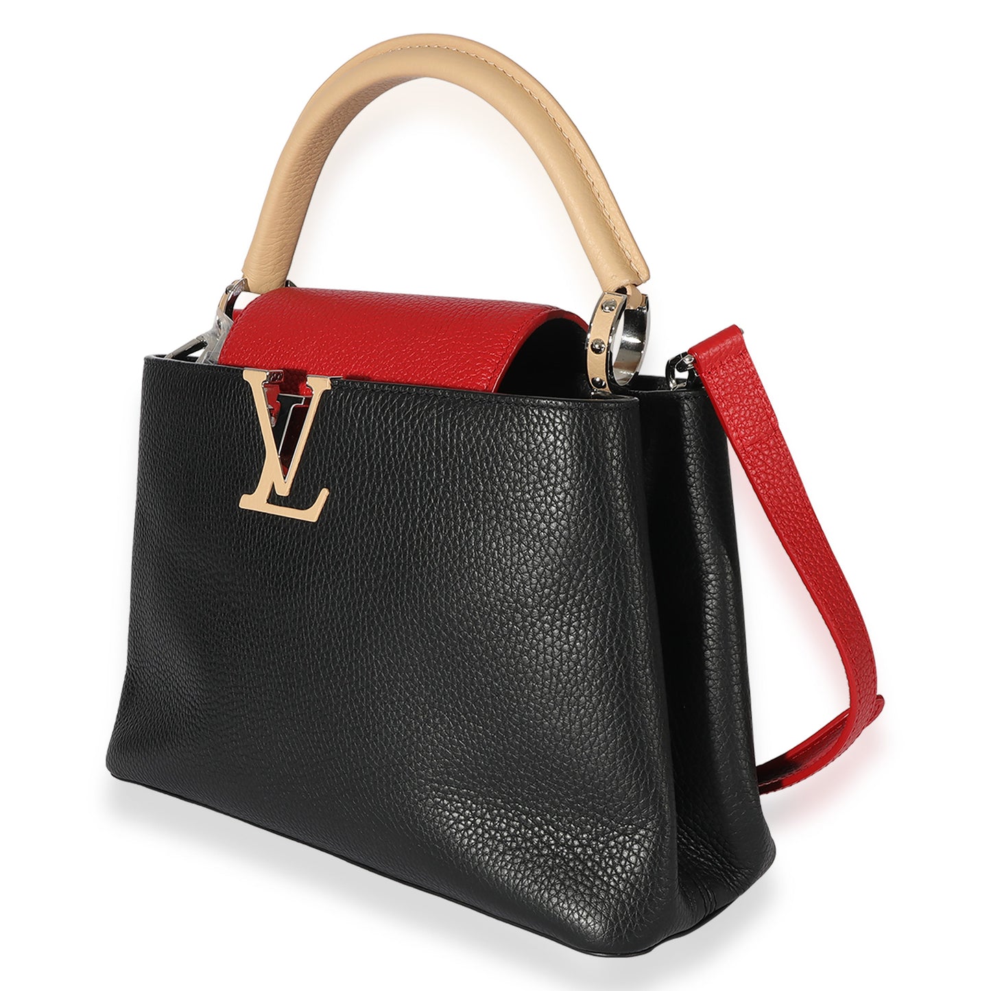 Louis Vuitton Louis Vuitton Black & Multicolor Leather Capucines BB