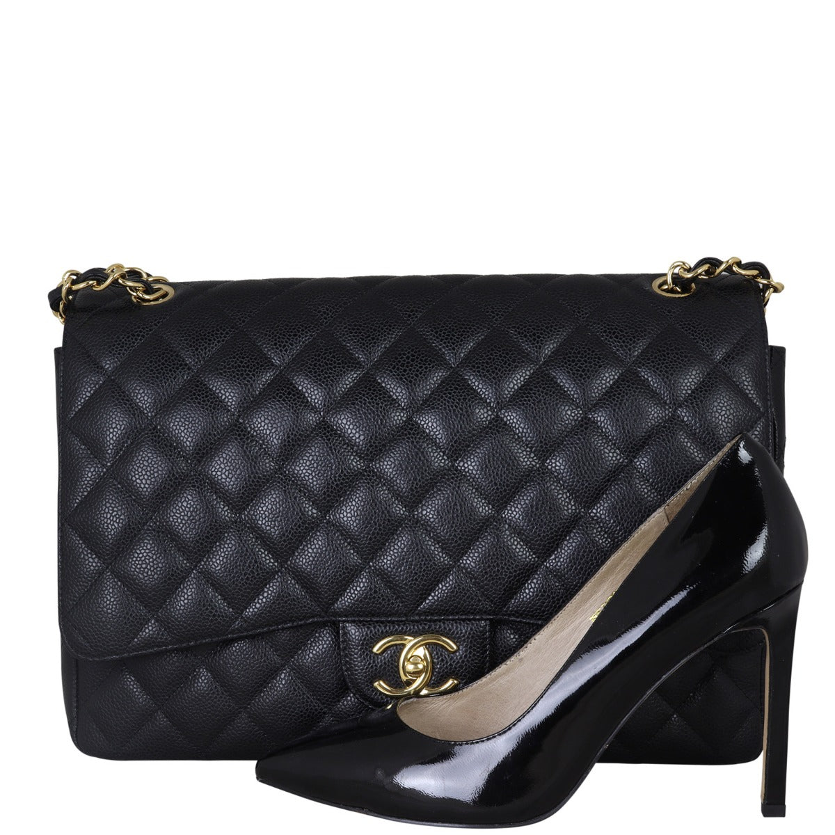 Chanel Classic Double Flap Maxi | Black Gold Hardware