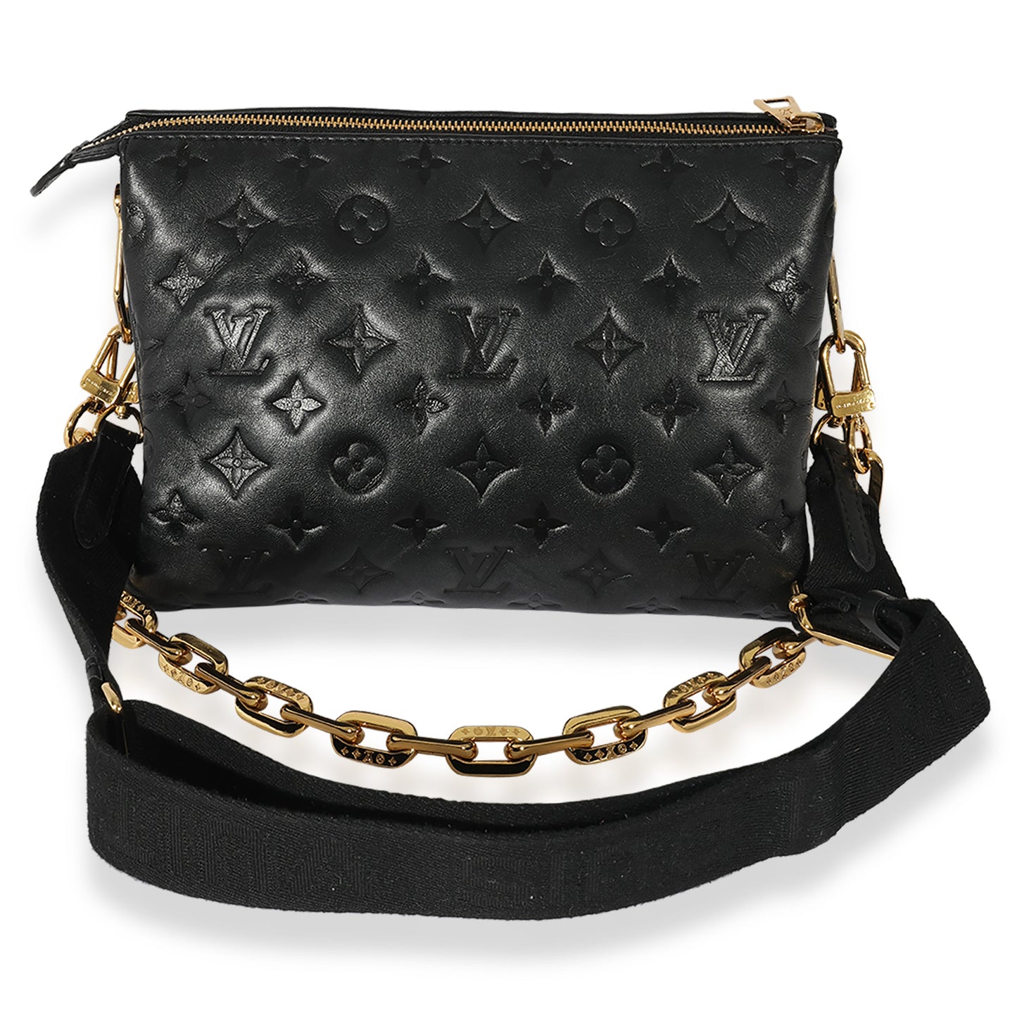 Louis Vuitton Louis Vuitton Black Lambskin Coussin PM