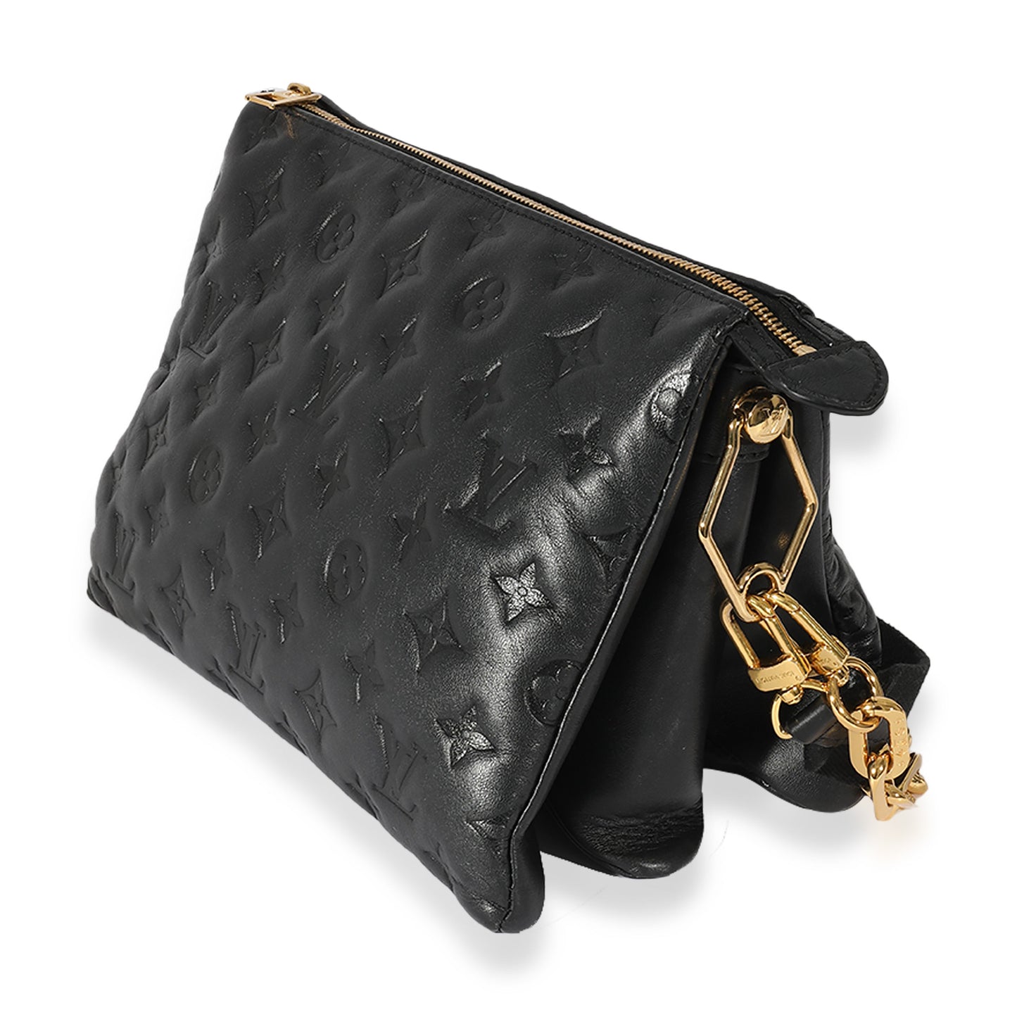 Louis Vuitton Louis Vuitton Black Lambskin Coussin PM