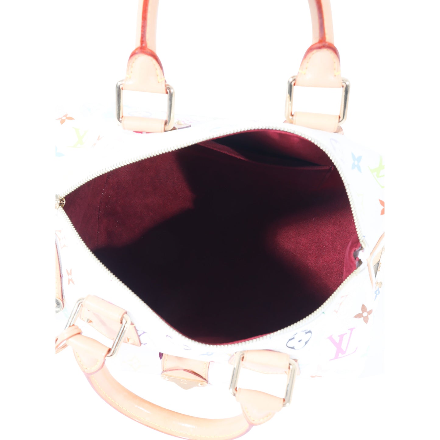 Louis Vuitton Louis Vuitton Monogram White Multicolor Speedy 30