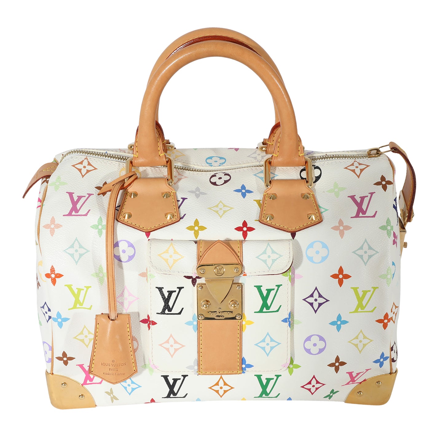 Louis Vuitton Louis Vuitton Monogram White Multicolor Speedy 30