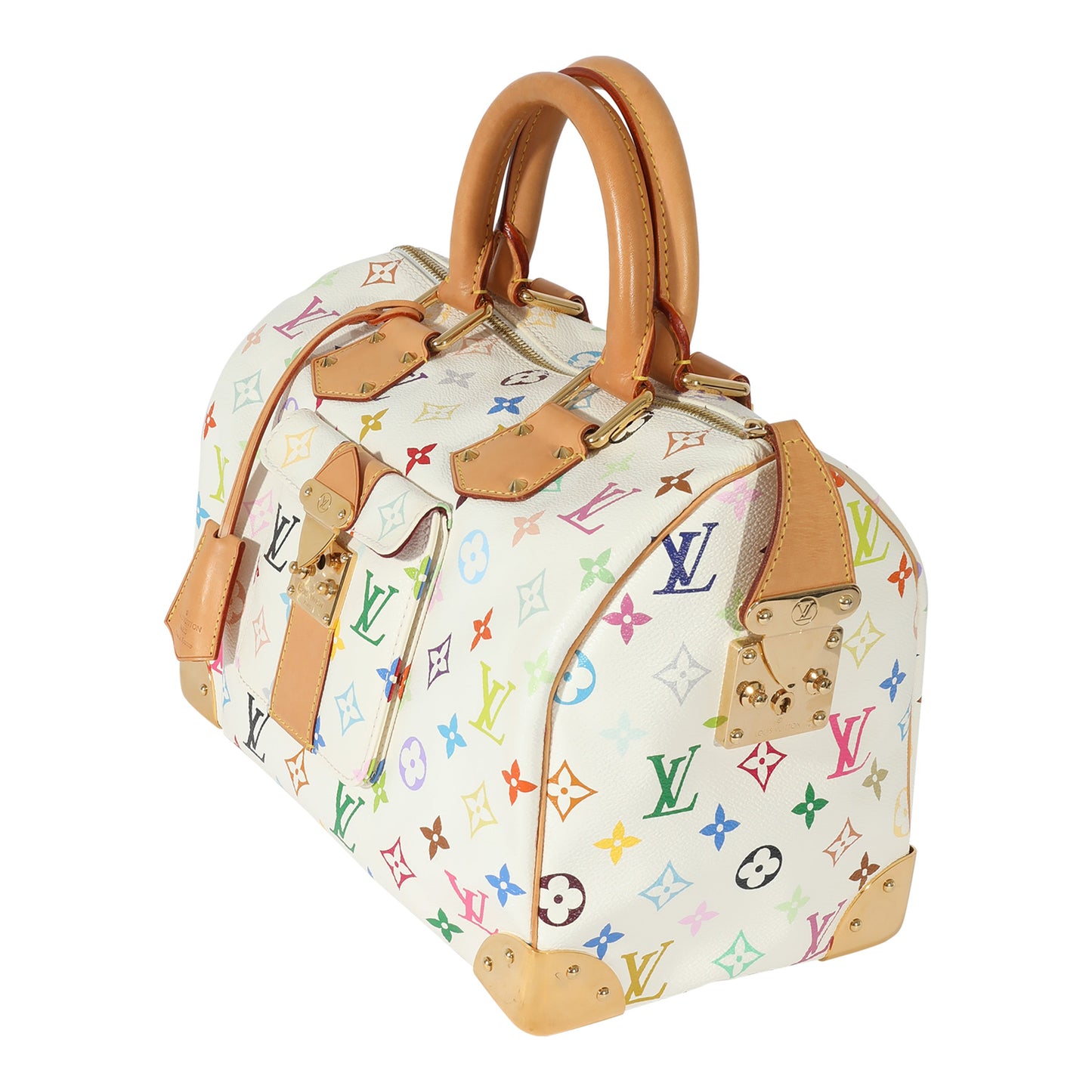 Louis Vuitton Louis Vuitton Monogram White Multicolor Speedy 30