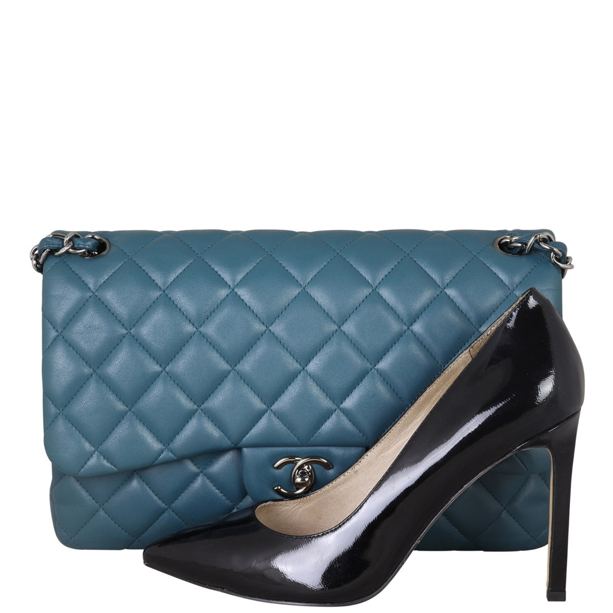 Chanel Classic Double Flap Jumbo | Teal Blue