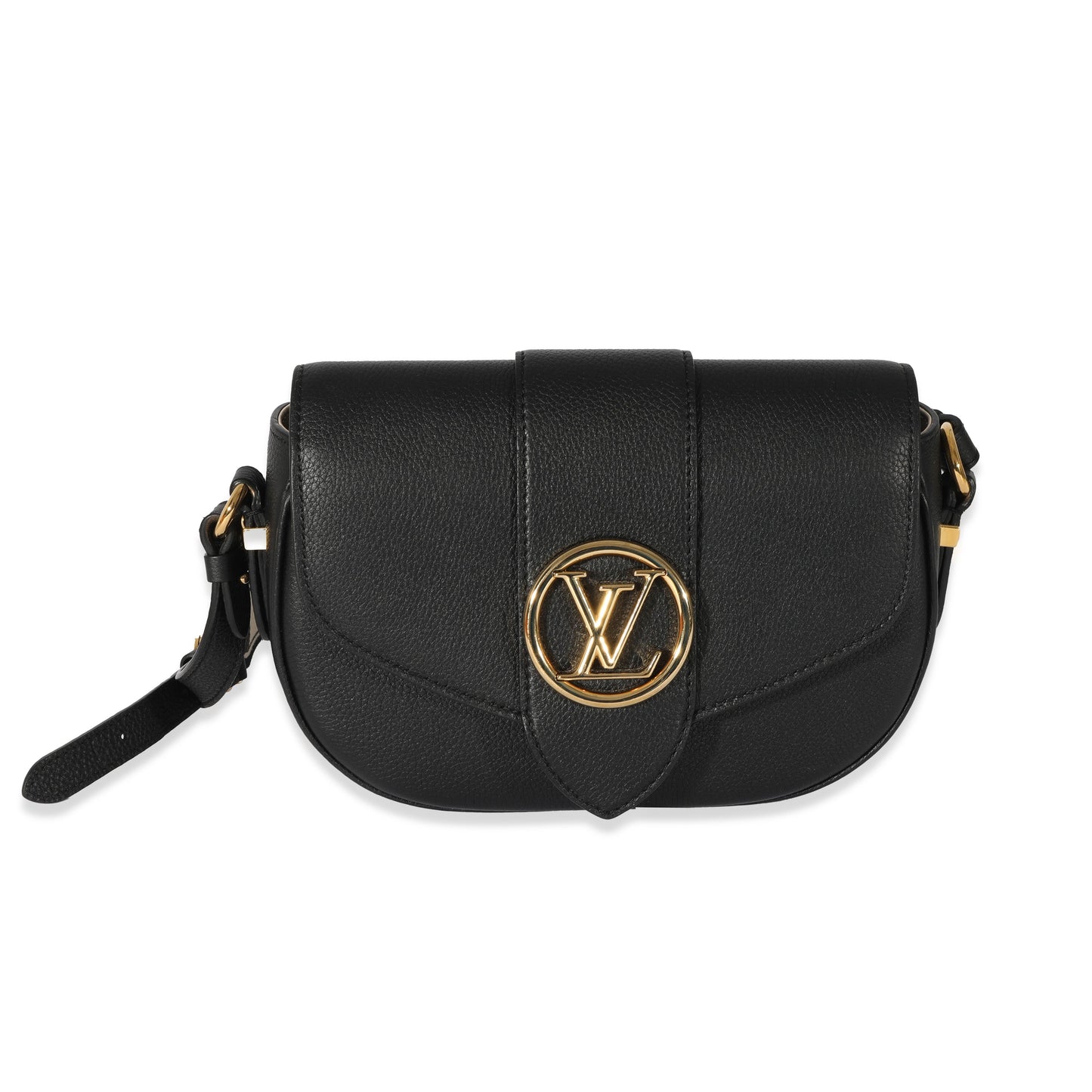 Louis Vuitton Louis Vuitton Black Grained Calfskin LV Pont 9 Soft MM