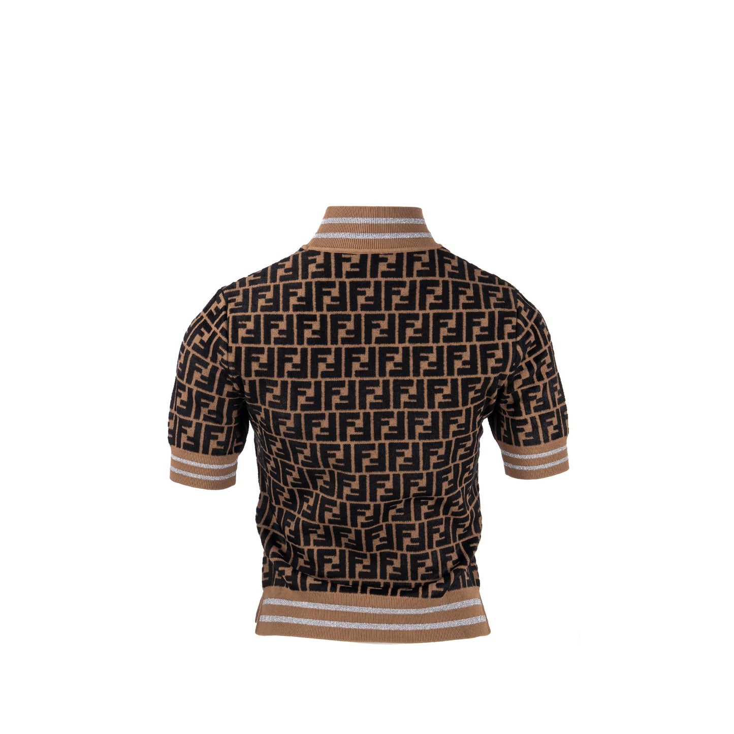 Fendi Size 38 Knit Top Viscose/Polyester Brown/Black