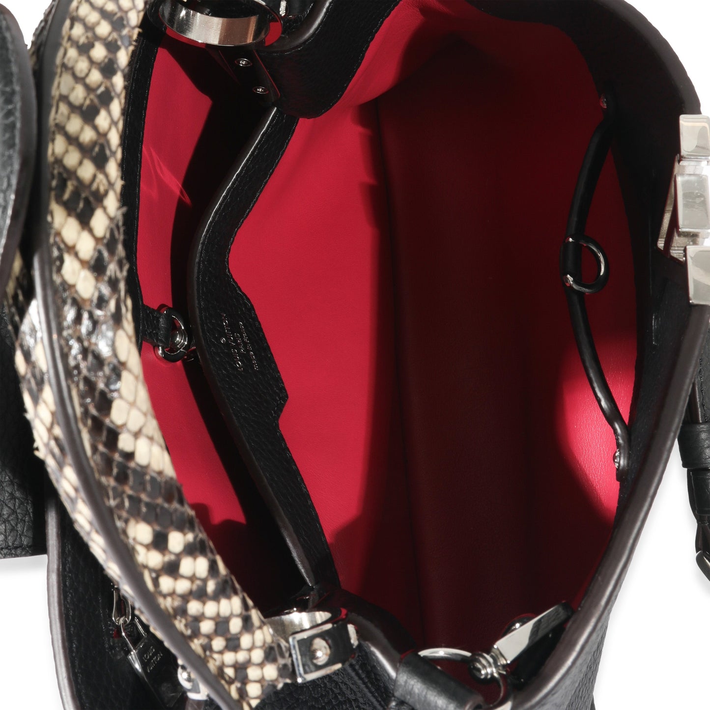 Louis Vuitton Louis Vuitton Black Taurillon Python Capucines MM