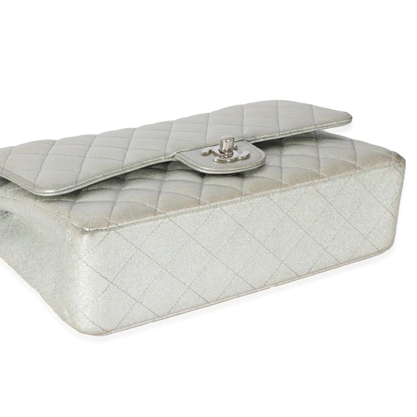 Chanel 21K Glitter Caviar Medium Classic Double Flap Handbag