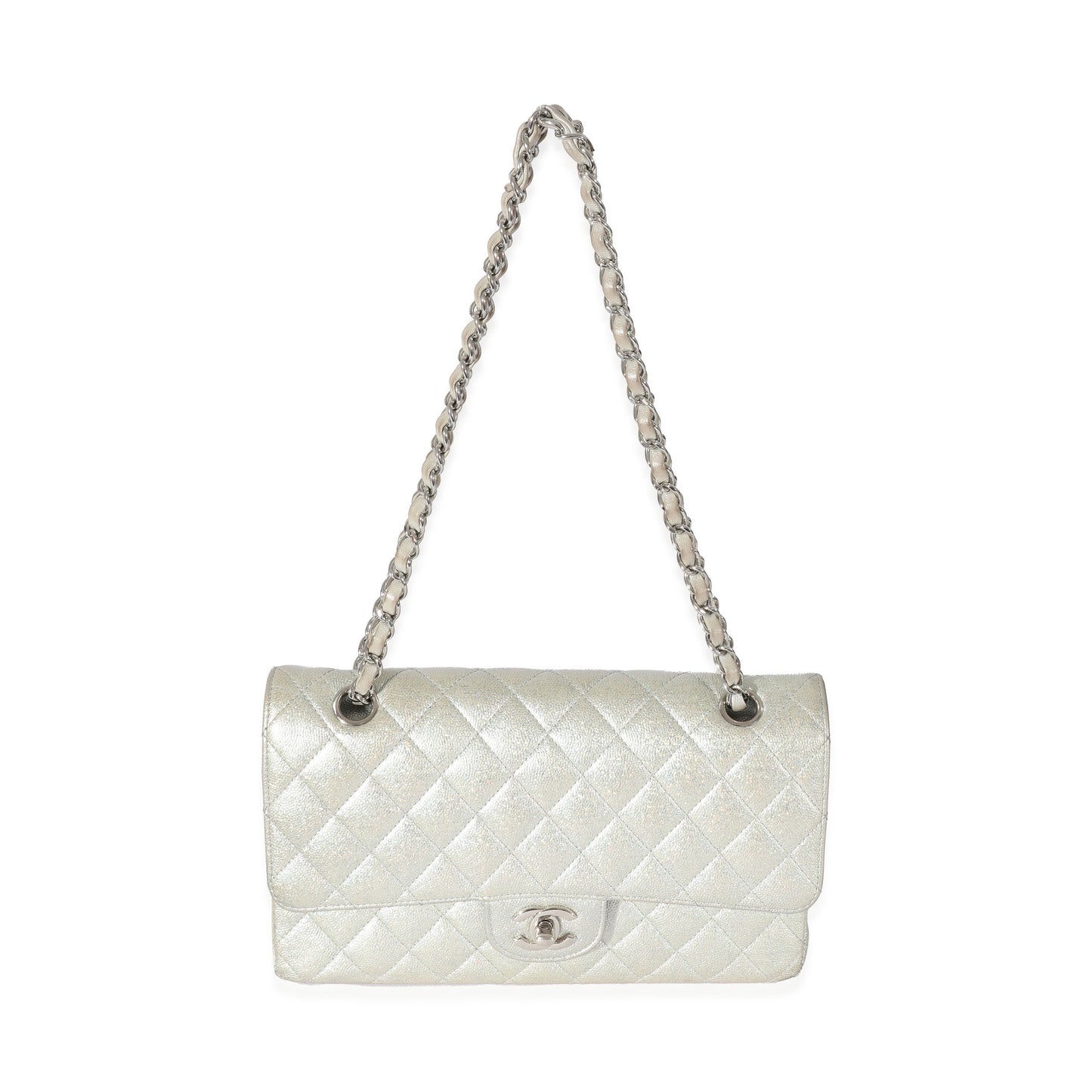 Chanel 21K Glitter Caviar Medium Classic Double Flap Handbag