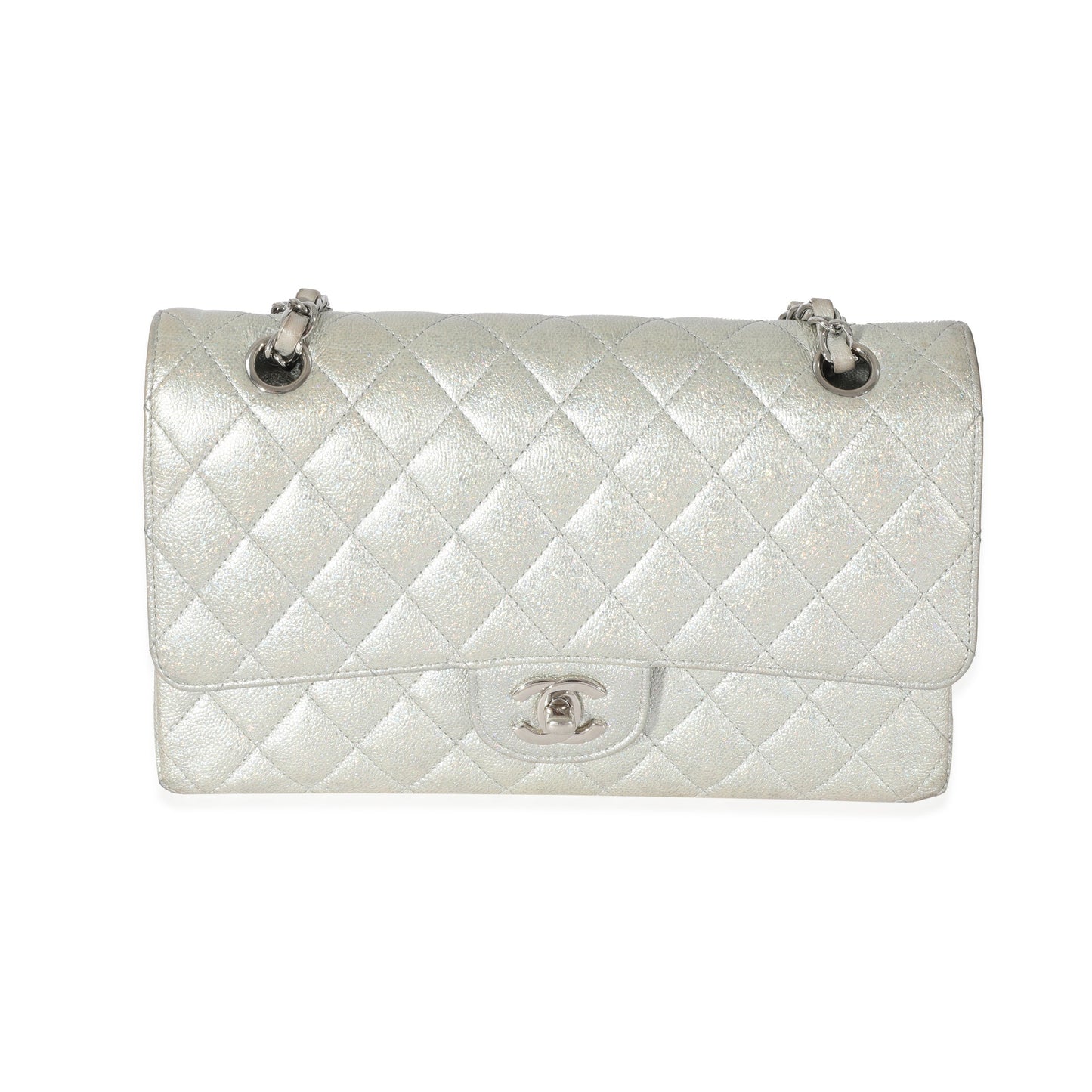 Chanel 21K Glitter Caviar Medium Classic Double Flap Handbag