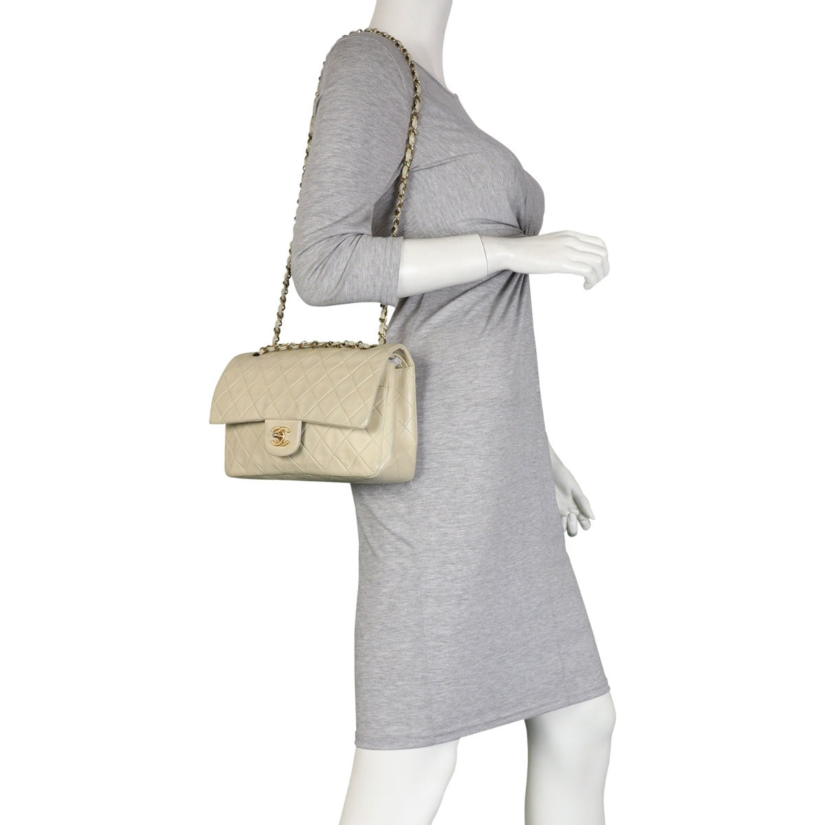 Chanel Classic Double Flap Medium | Cream Vintage