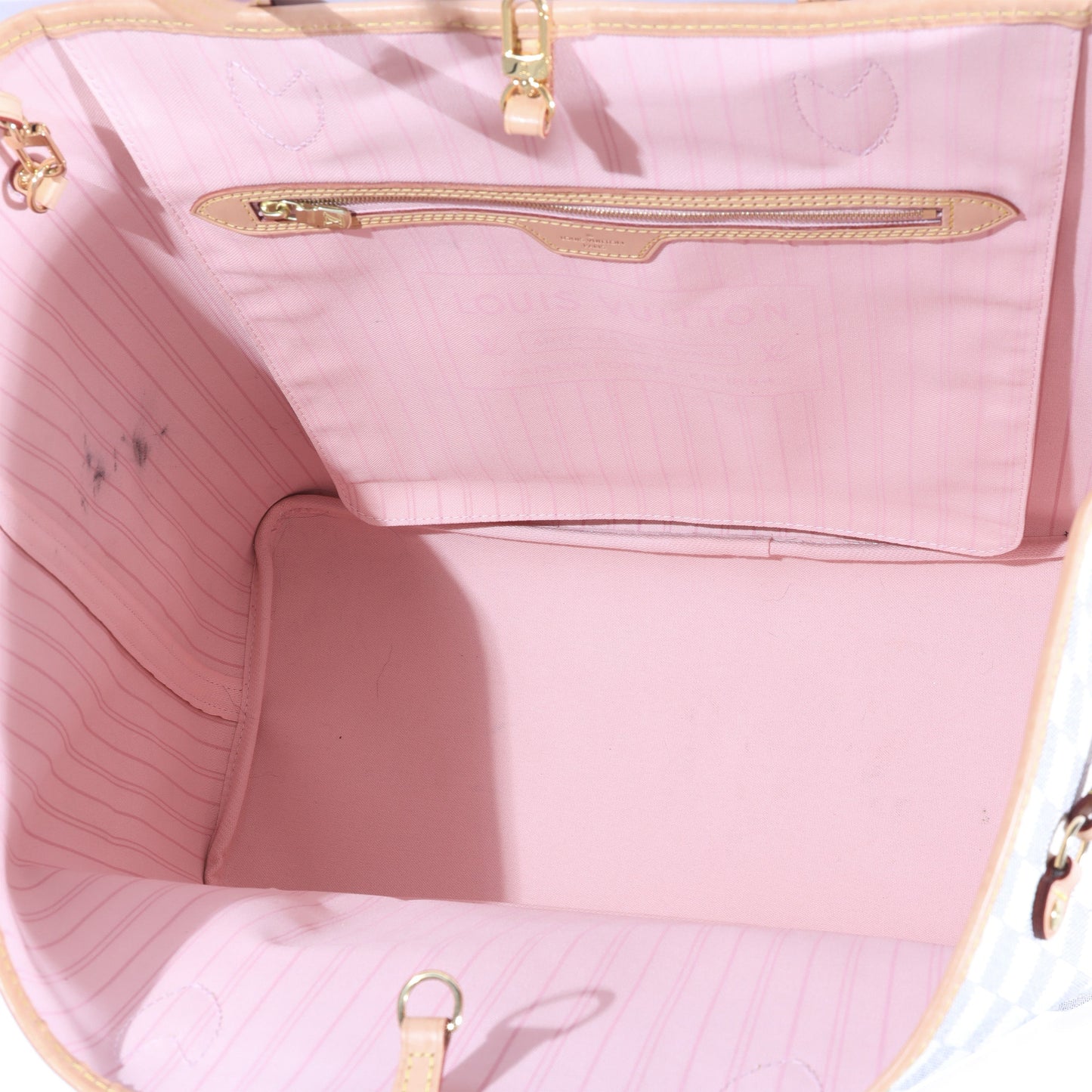 Louis Vuitton Louis Vuitton Damier Azur Canvas Rose Ballerine Neverfull GM
