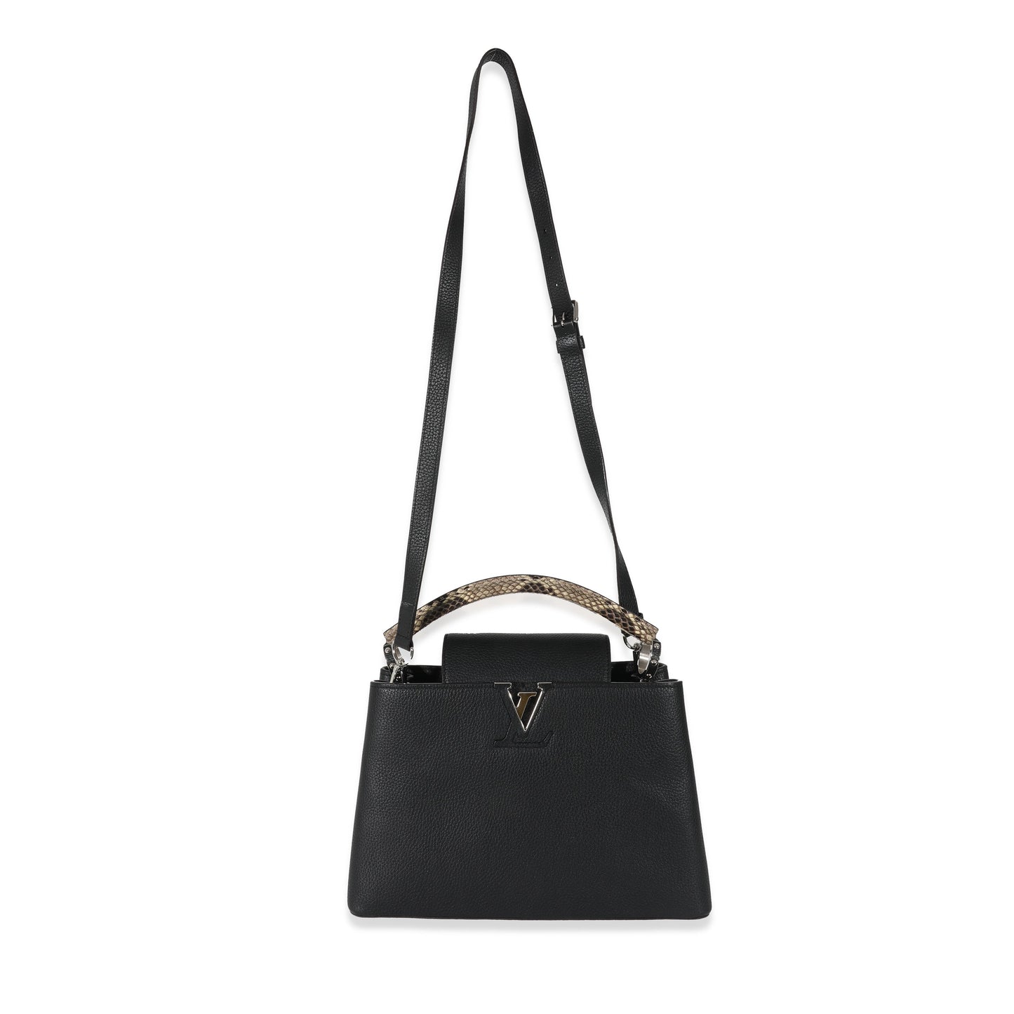 Louis Vuitton Louis Vuitton Black Taurillon Python Capucines PM
