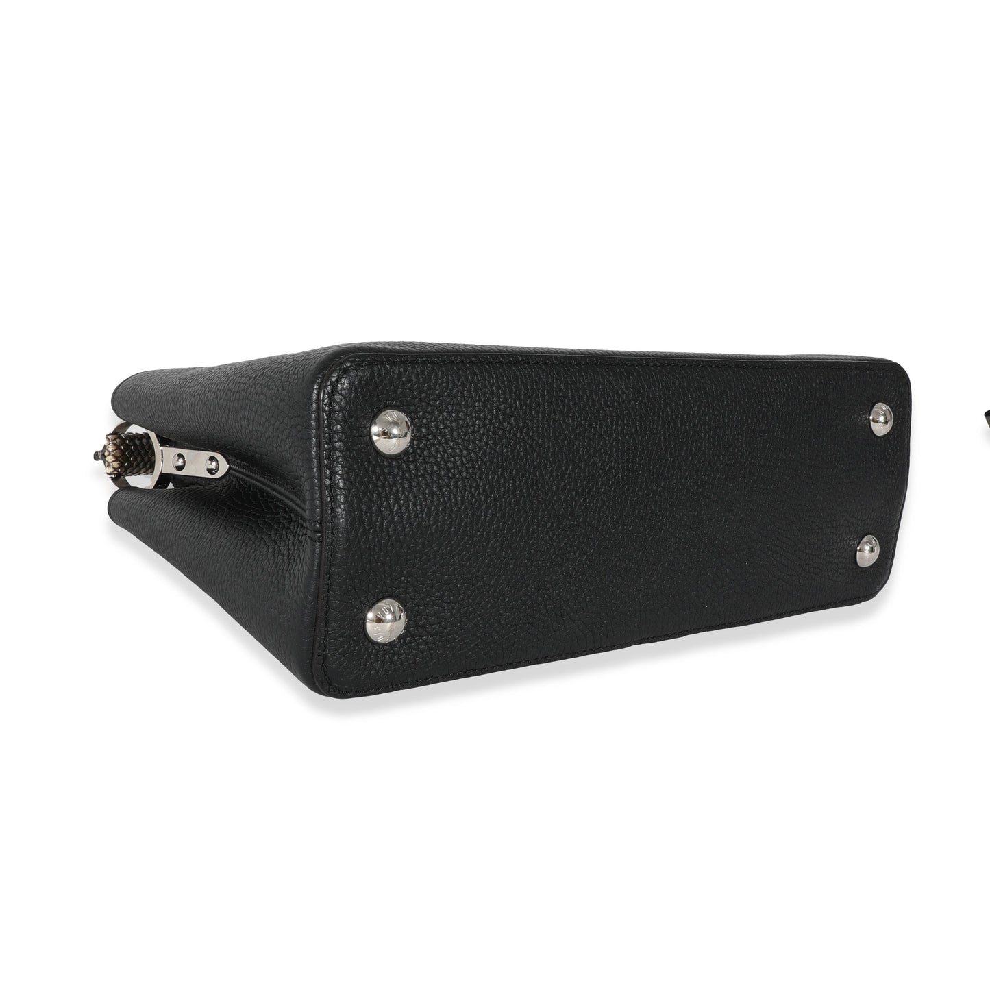 Louis Vuitton Louis Vuitton Black Taurillon Python Capucines PM