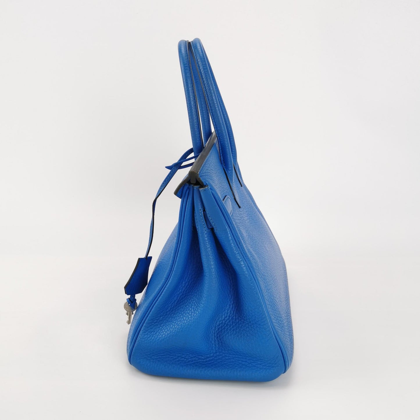 Hermes Birkin 30 Bleu Hydra T7 Togo Calfskin Leather Silver-tone Palladium Hardware 2012