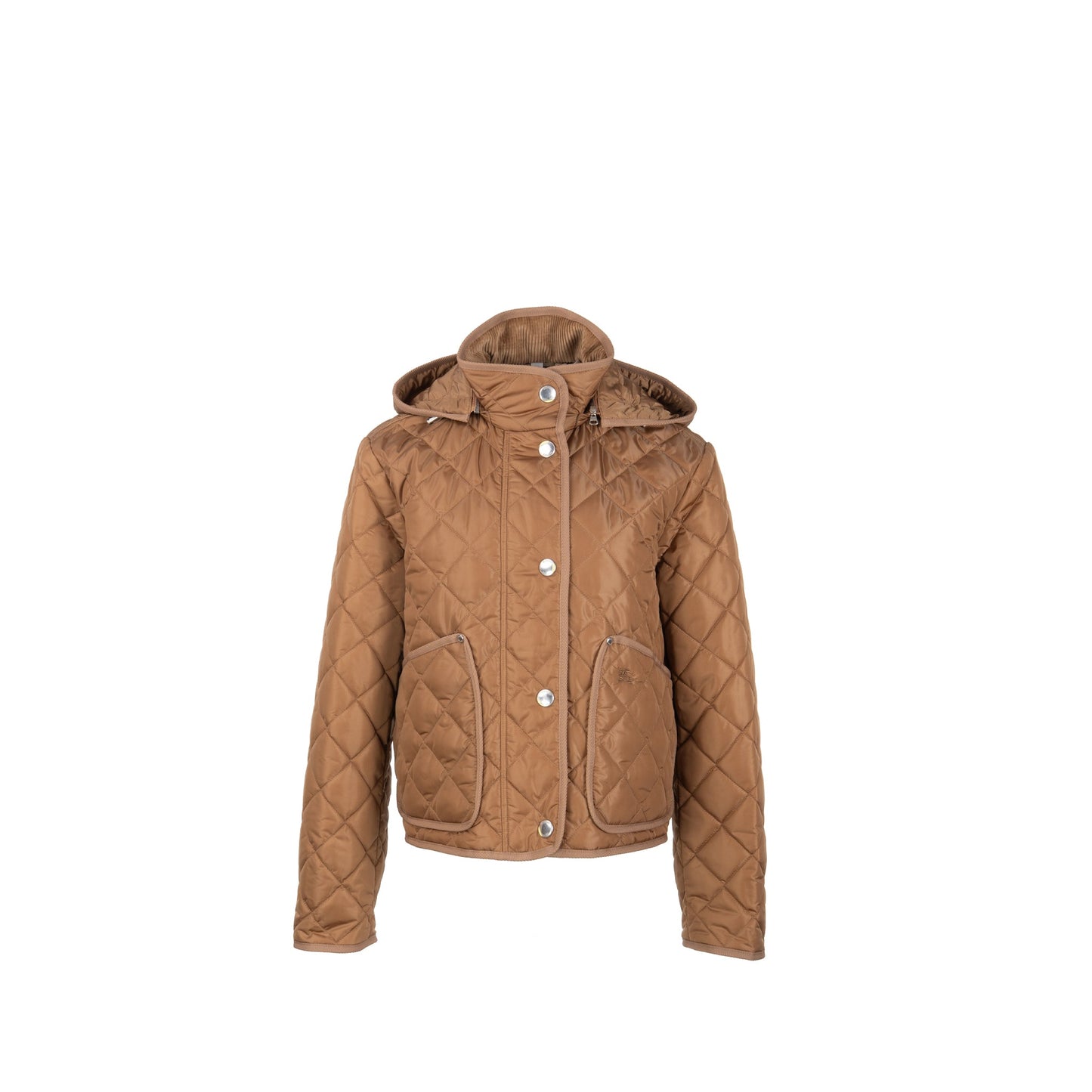 Burberry Size M Quilted Hooded Shell Jacket Polyamide Caramel