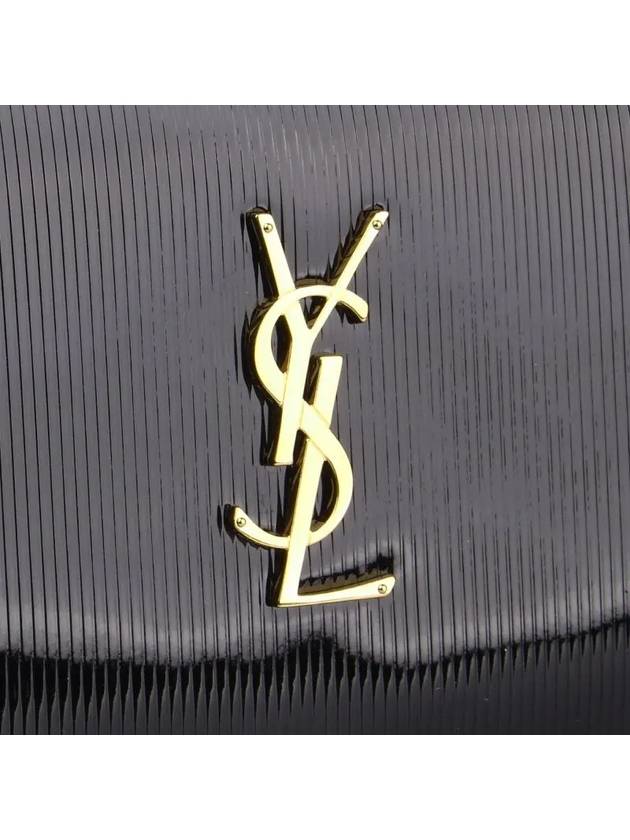 Luxury Saint Laurent Trending 2025 Cassandre Chain Long Wallet Black