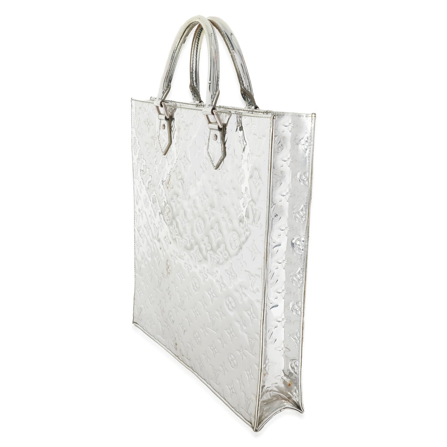 Louis Vuitton Louis Vuitton Silver PVC Monogram Miroir Sac Plat