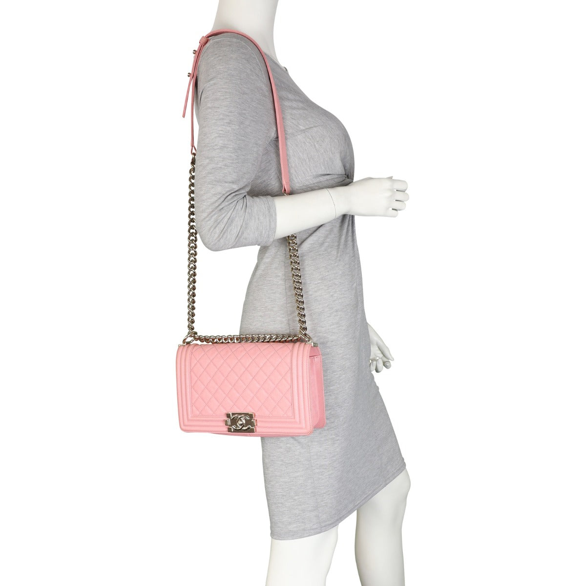 Chanel Boy Old Medium | Pink Caviar