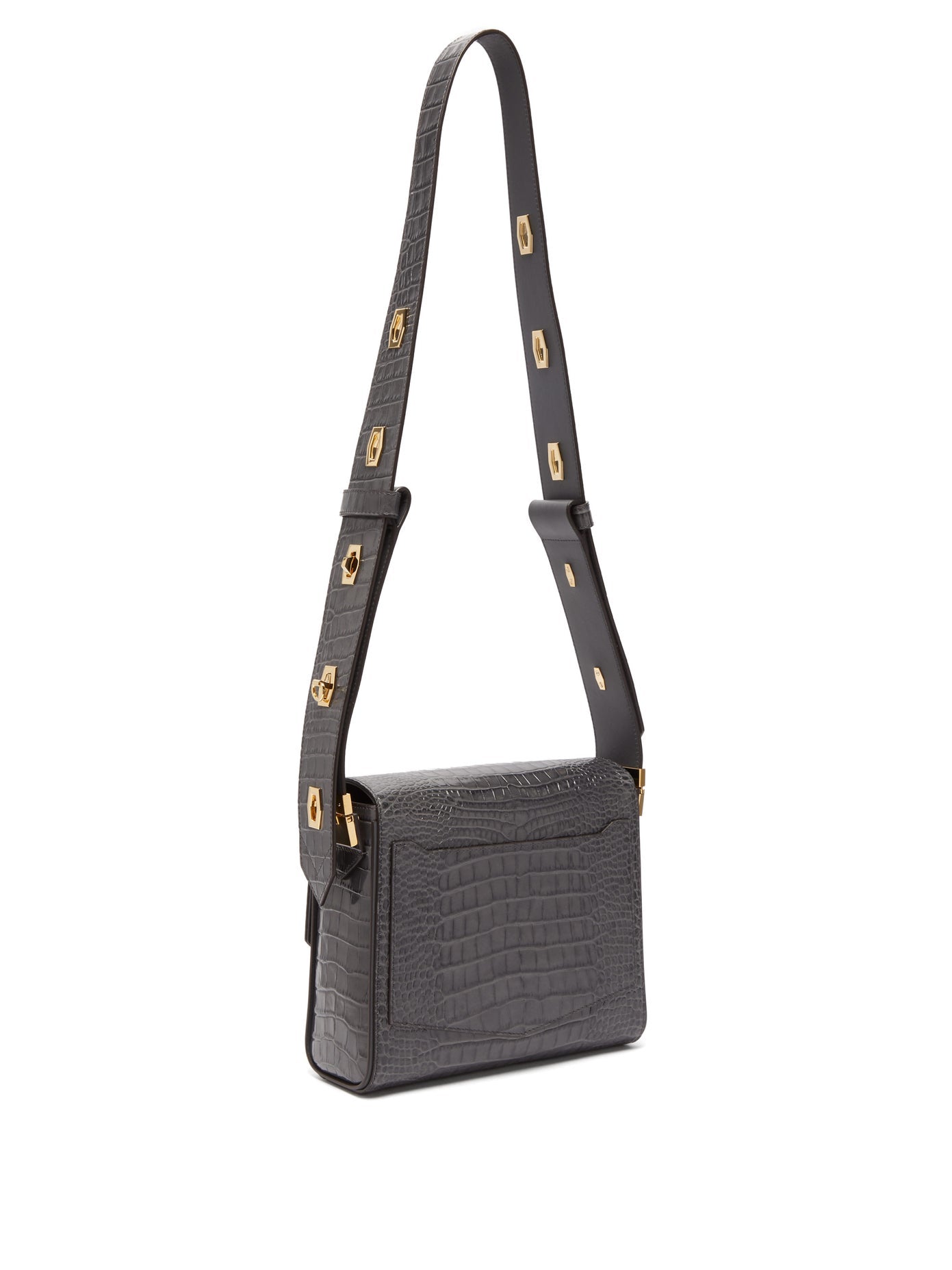 GIVENCHY EDEN MEDIUM CROC-EFFECT LEATHER SHOULDER BAG