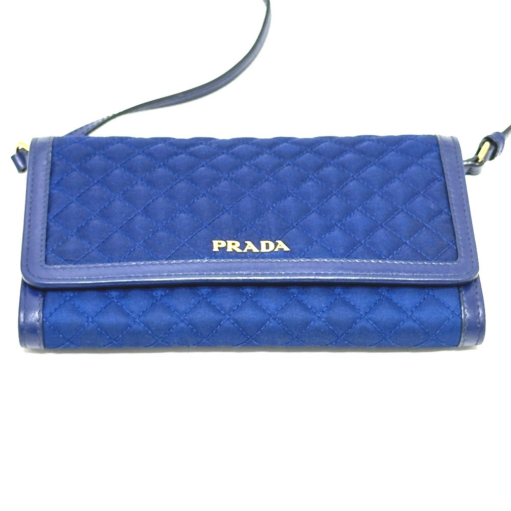 PRADA Shoulder Bag 1M1437 Nylon blue logo quilting