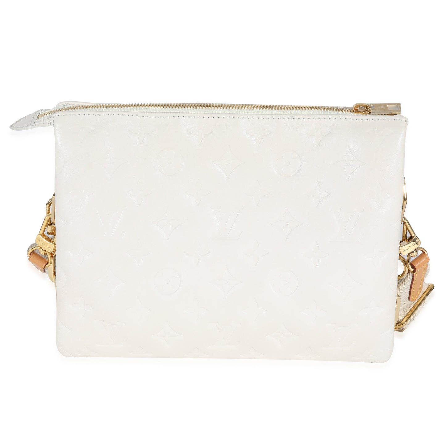Louis Vuitton Louis Vuitton Cream Puffy Lambskin Monogram Coussin PM