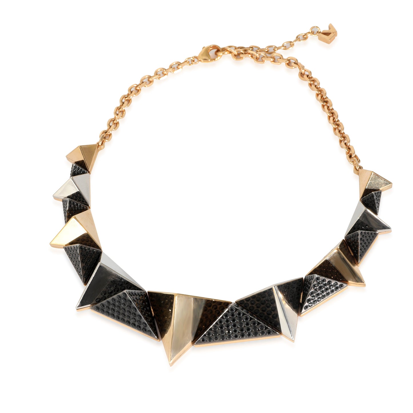 Louis Vuitton Gold Tone Pyramid Stud Necklace