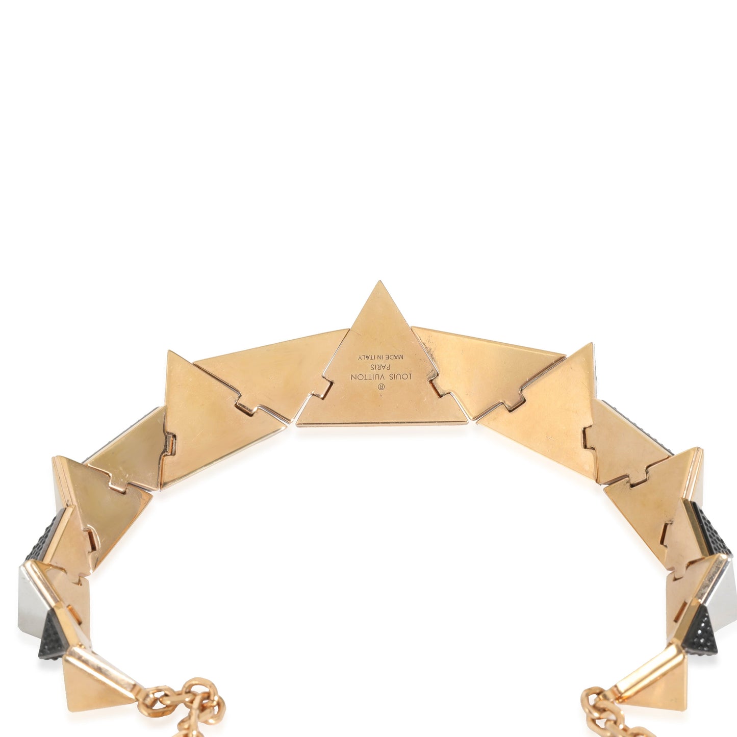 Louis Vuitton Gold Tone Pyramid Stud Necklace