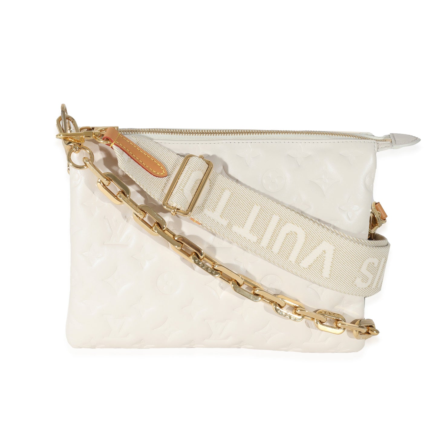 Louis Vuitton Louis Vuitton Cream Monogram Lambskin Coussin PM