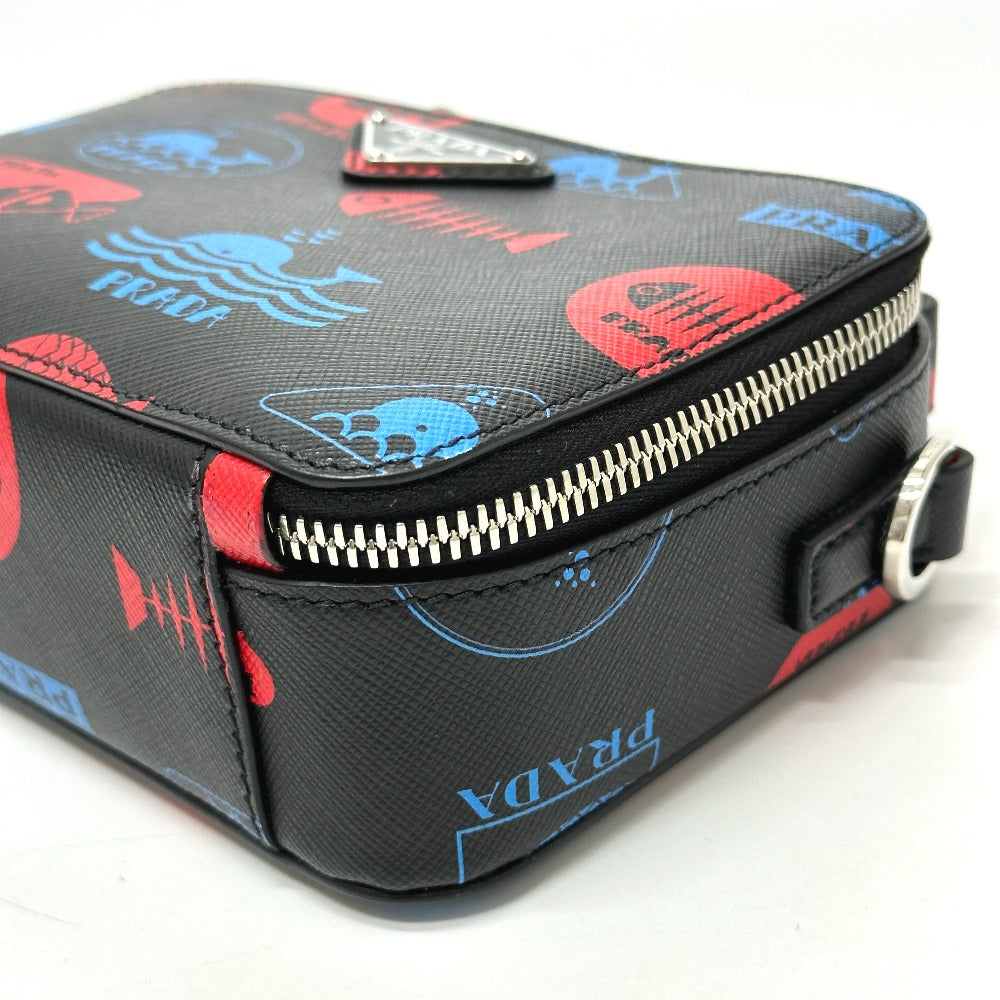 PRADA Shoulder Bag 2VH070 Safiano leather black whale whale mens