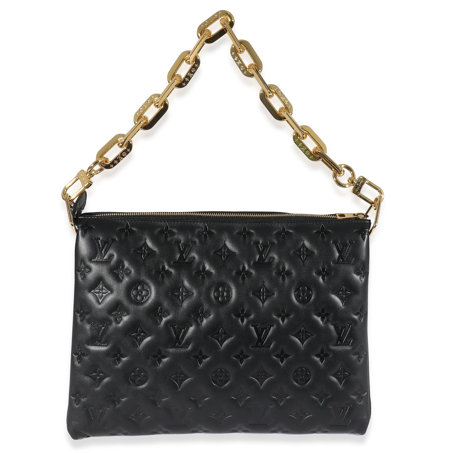 Louis Vuitton Black Monogram Puffy Lambskin Coussin MM