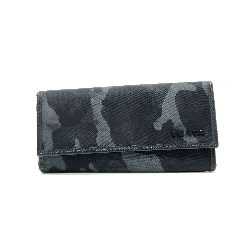 PRADA Key case Key holder  Nylon black Camouflage camouflage Women