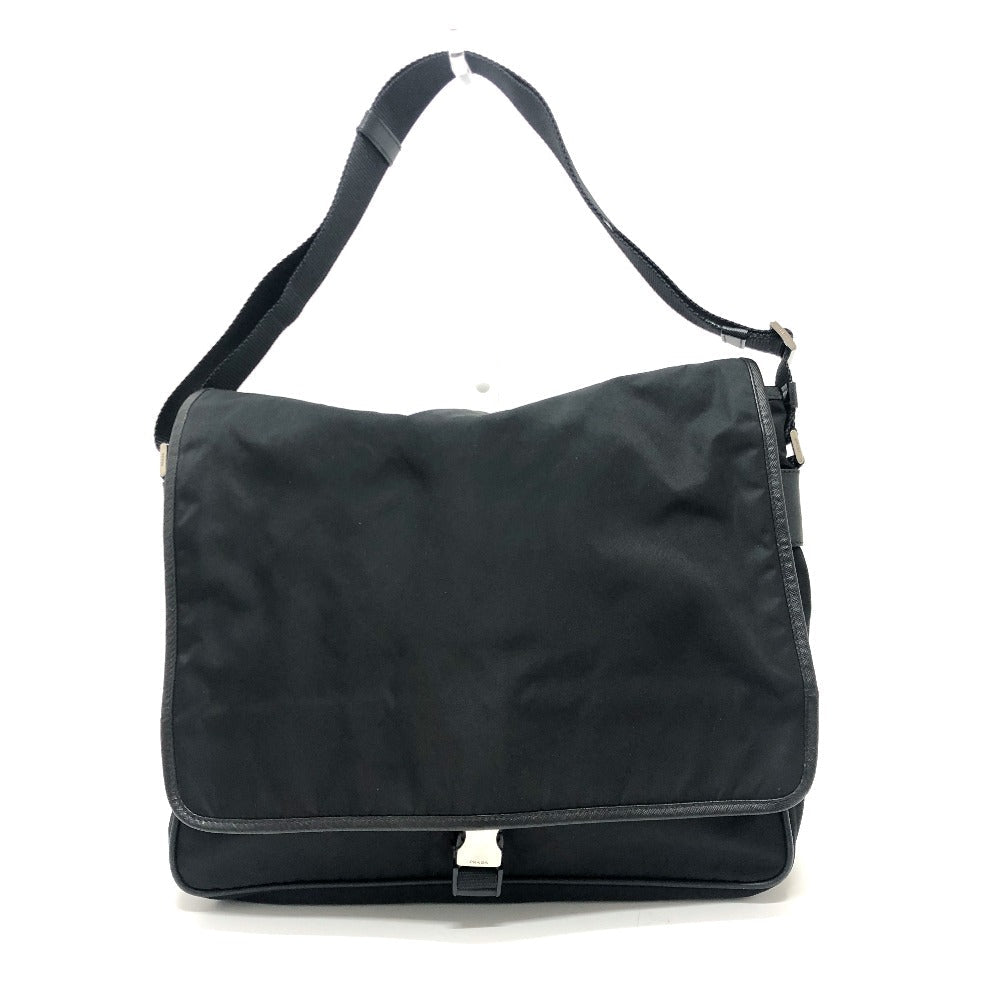 PRADA Shoulder Bag Ã¢ÂÂu166 Nylon / leather black mens