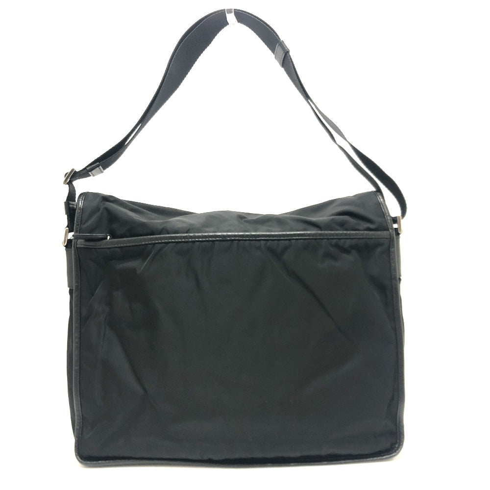 PRADA Shoulder Bag Ã¢ÂÂu166 Nylon / leather black mens
