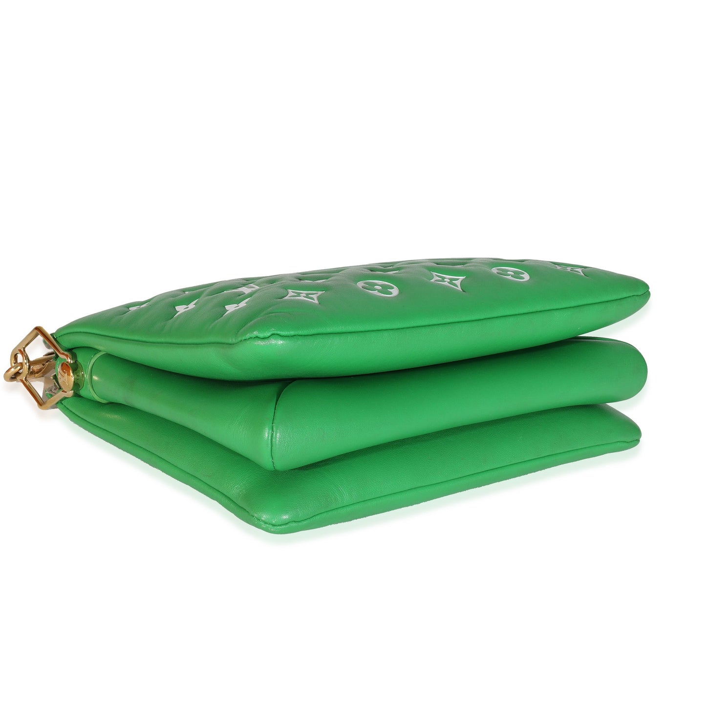 Louis Vuitton Louis Vuitton Green White Puffy Lambskin Monogram Coussin PM