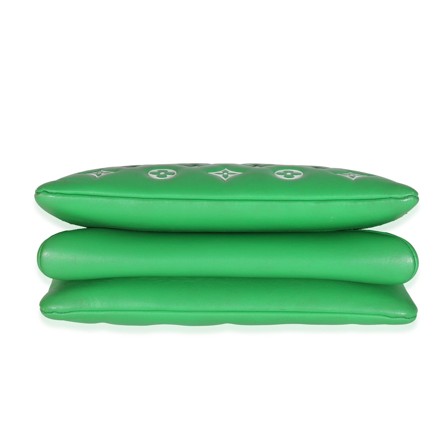 Louis Vuitton Louis Vuitton Green White Puffy Lambskin Monogram Coussin PM