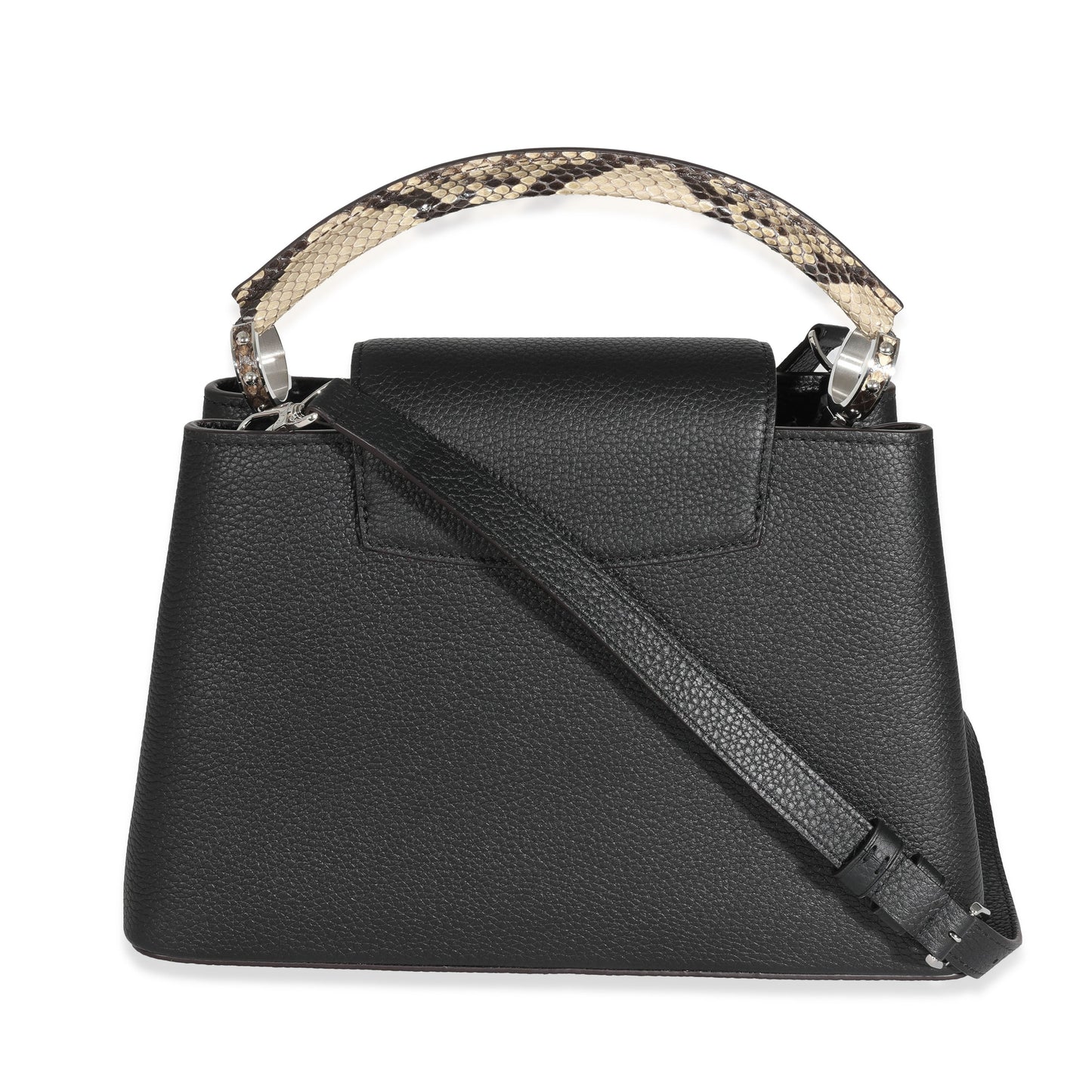 Louis Vuitton Louis Vuitton Black Taurillon Python Capucines PM