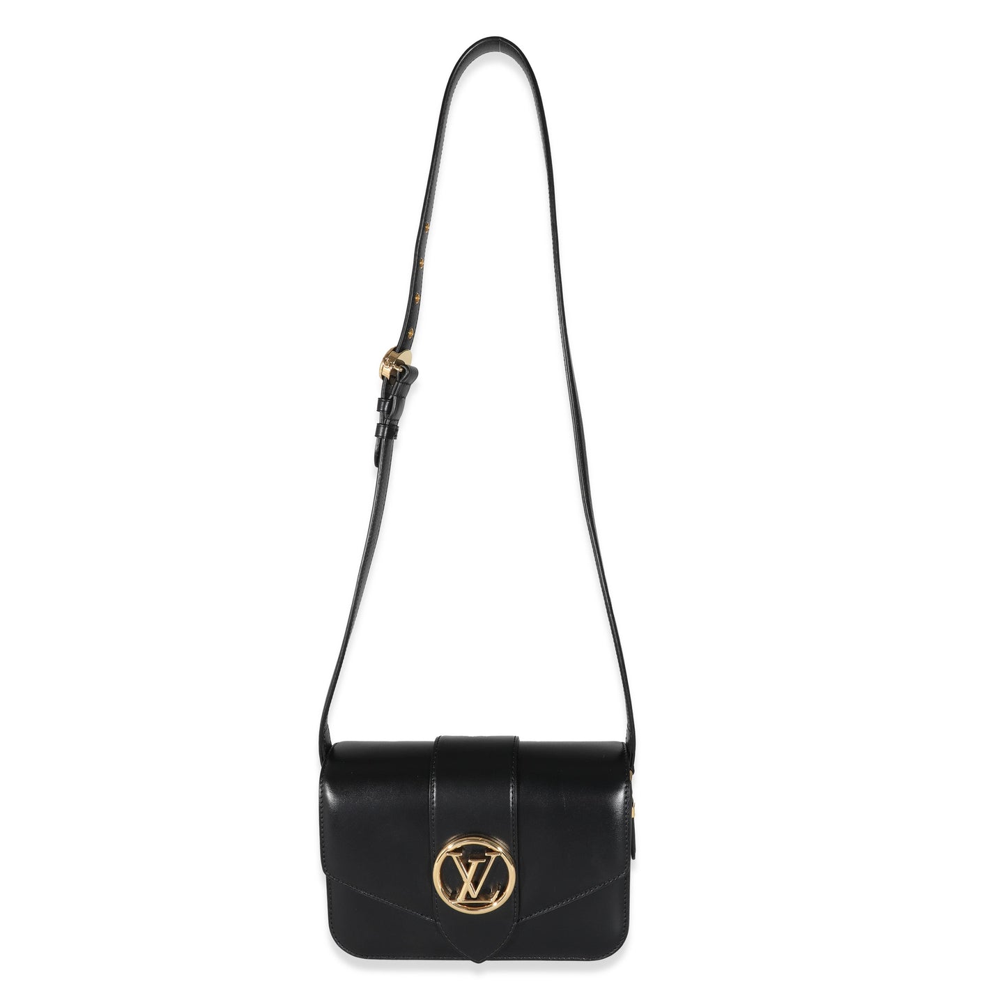 Louis Vuitton Louis Vuitton Black Smooth Calfskin LV Pont 9 MM