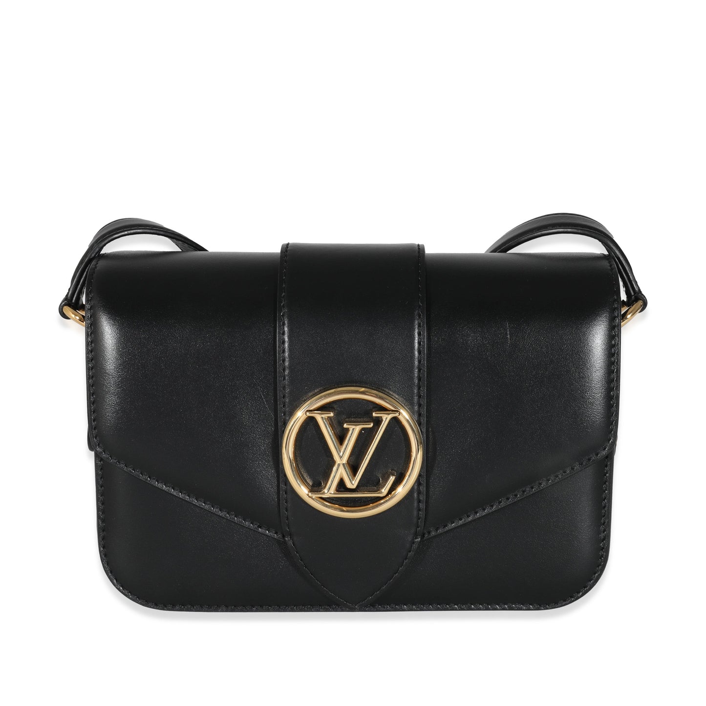 Louis Vuitton Louis Vuitton Black Smooth Calfskin LV Pont 9 MM